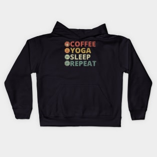 Coffee Yoga Sleep Repeat Kids Hoodie